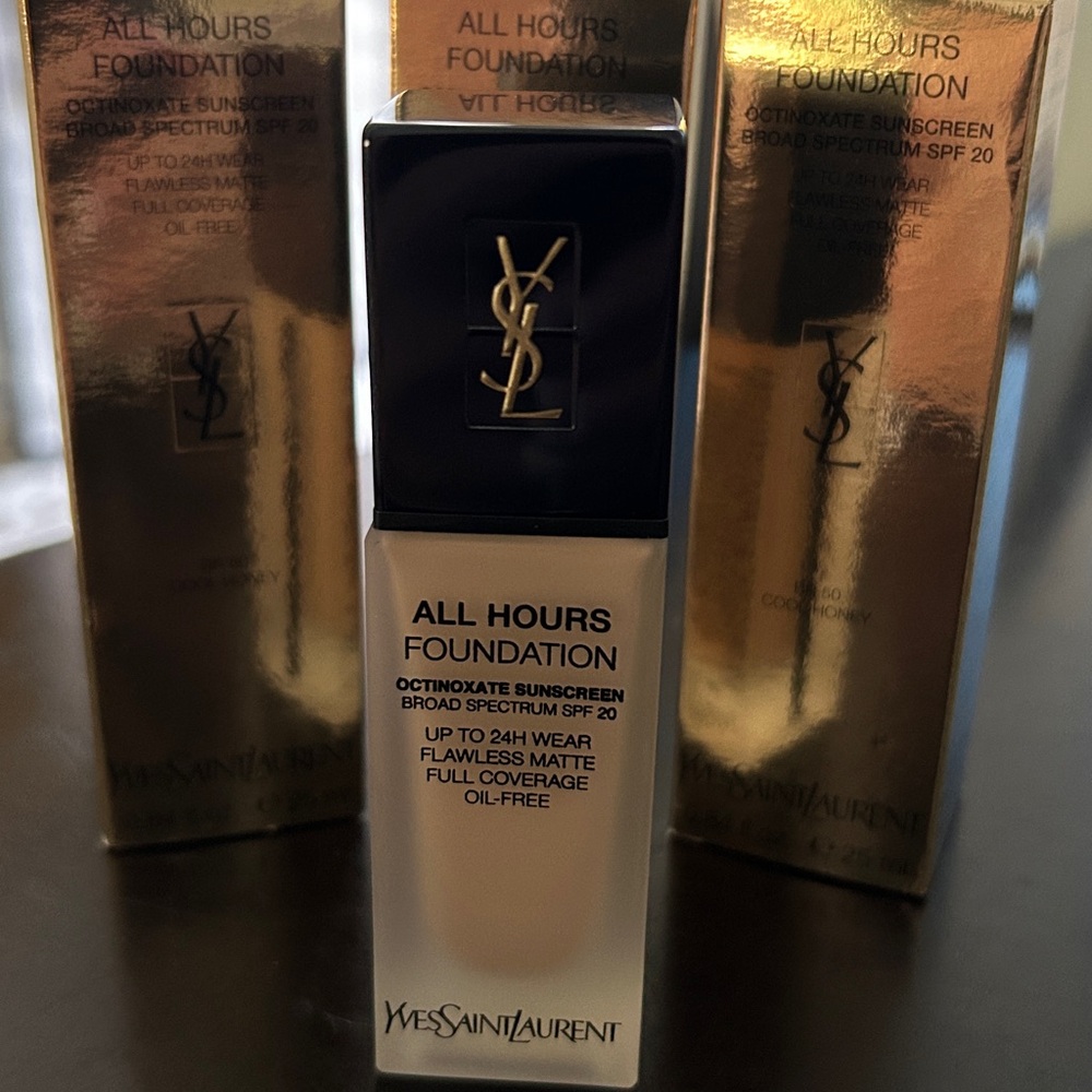 NIB Yves Saint Laurent All Hours Foundation SPF 20 | BR50 Cool Honey - Picture 2 of 7